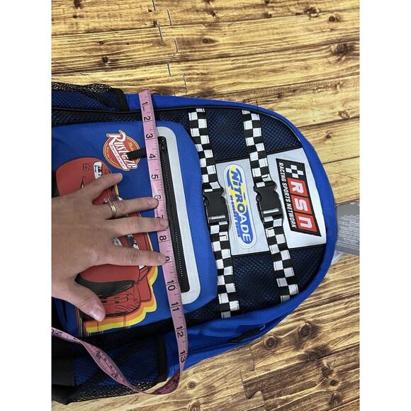 NWT Lightning McQueen Kids Backpack Blue RSN Nitroade - Picture 10 of 10